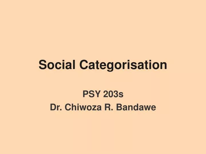 social categorisation