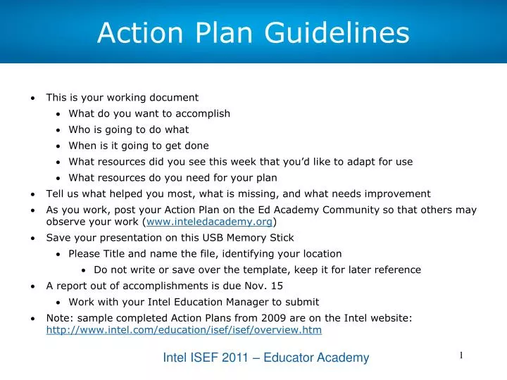 action plan guidelines