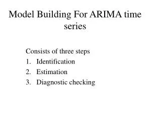 Model Building For ARIMA time series