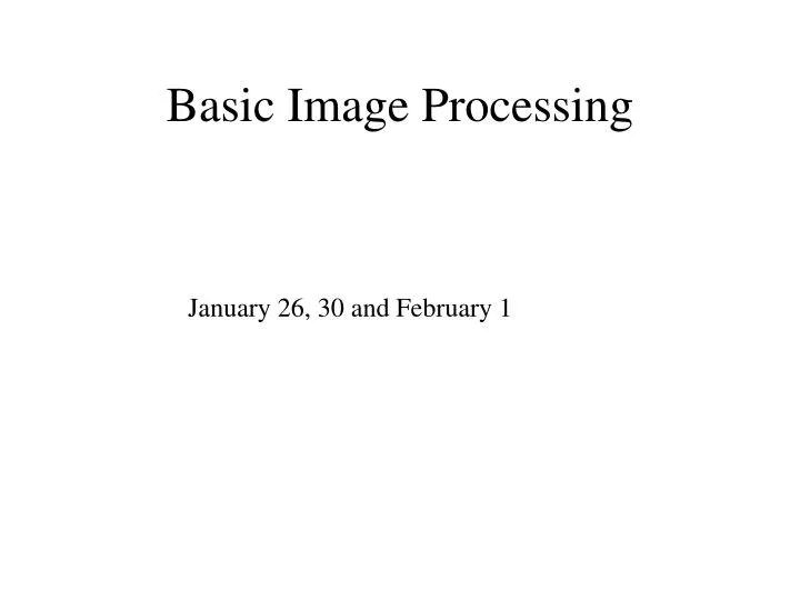 basic image processing