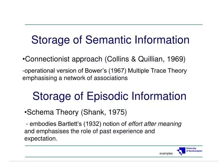 storage of semantic information