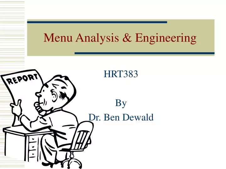 menu analysis engineering