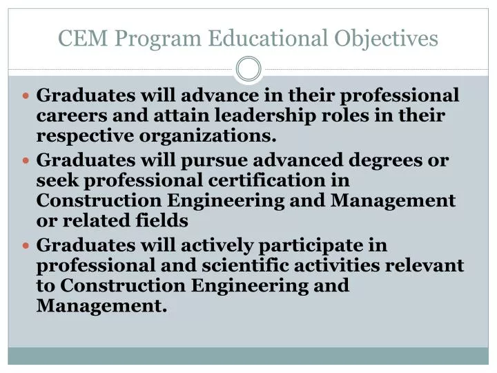 cem program educational objectives