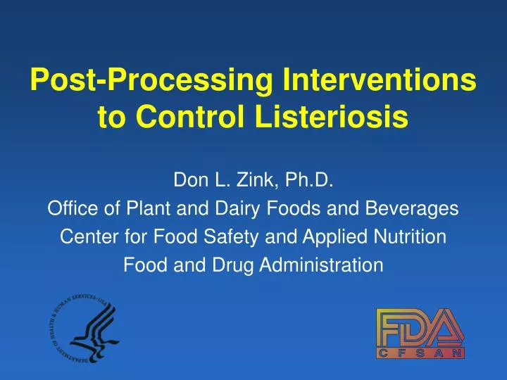 post processing interventions to control listeriosis