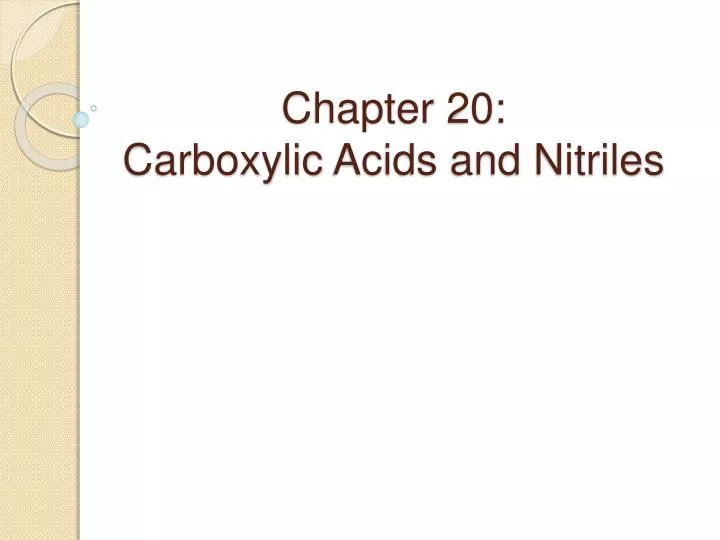 chapter 20 carboxylic acids and nitriles