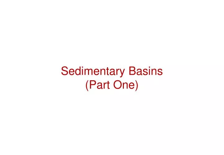 sedimentary basins part one
