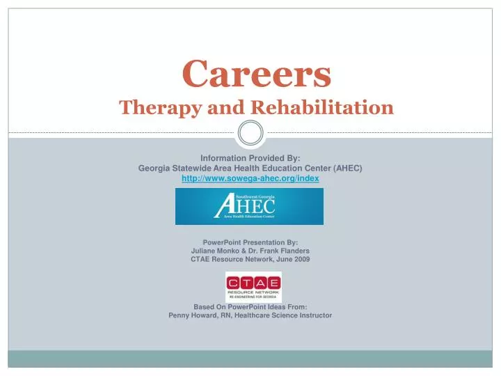 careers therapy and rehabilitation