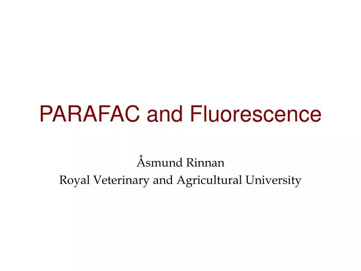 parafac and fluorescence