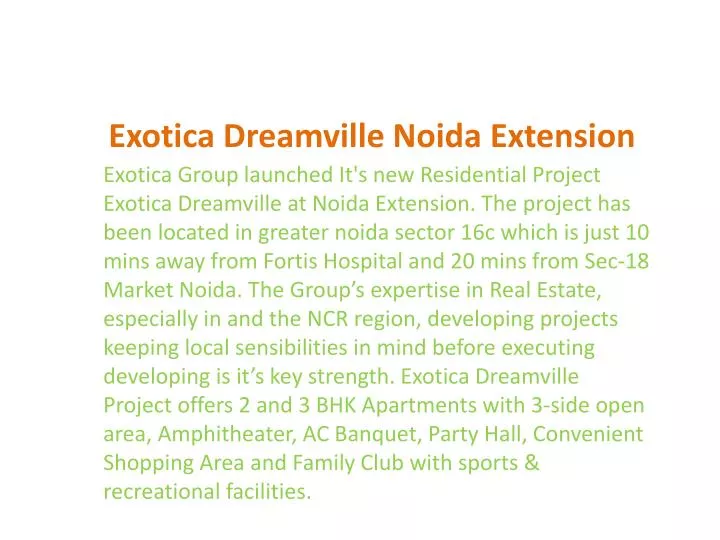 exotica dreamville noida extension