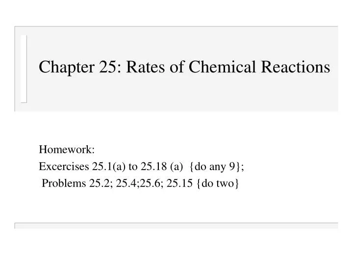 chapter 25 rates of chemical reactions