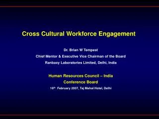 Cross Cultural Workforce Engagement