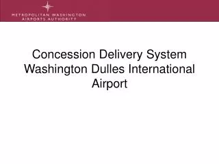 Concession Delivery System Washington Dulles International Airport