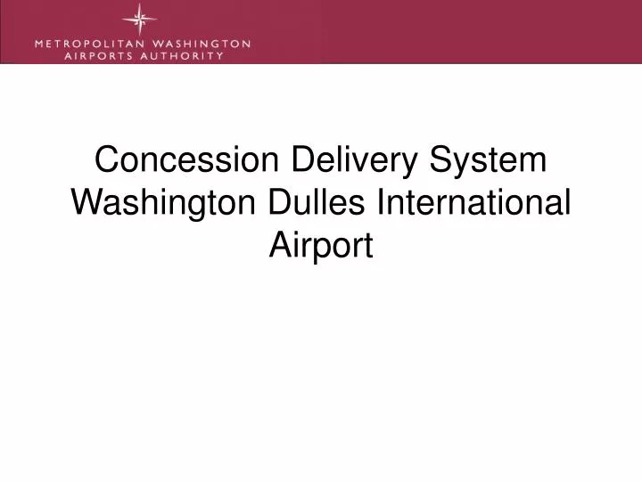 concession delivery system washington dulles international airport