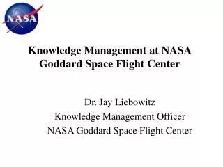 Knowledge Management at NASA Goddard Space Flight Center