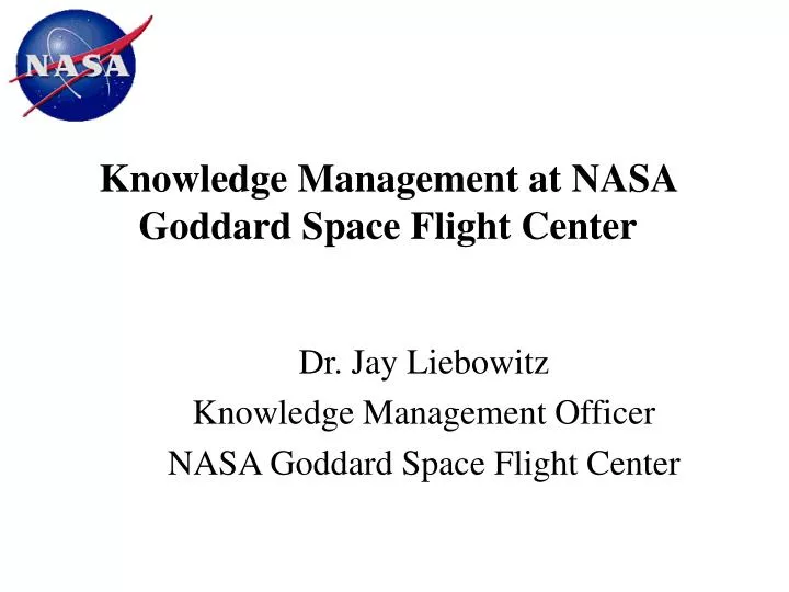 knowledge management at nasa goddard space flight center