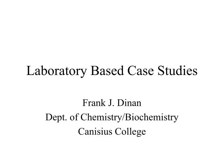 laboratory based case studies