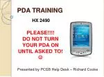 PDA TRAINING - slide 1