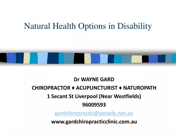 natural health options in disability