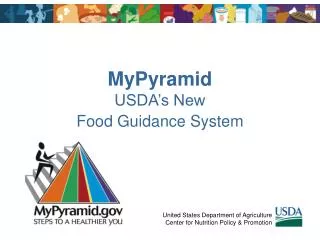 MyPyramid USDA’s New Food Guidance System