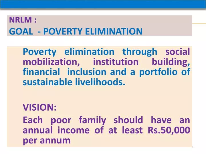 nrlm goal poverty elimination