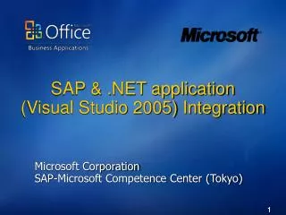 SAP &amp; .NET application (Visual Studio 2005) Integration