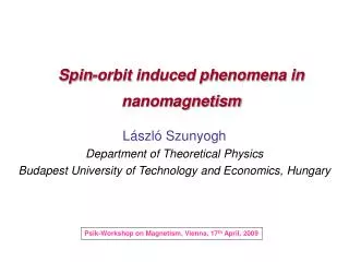 Spin-orbit induced phenomena in nanom agneti sm