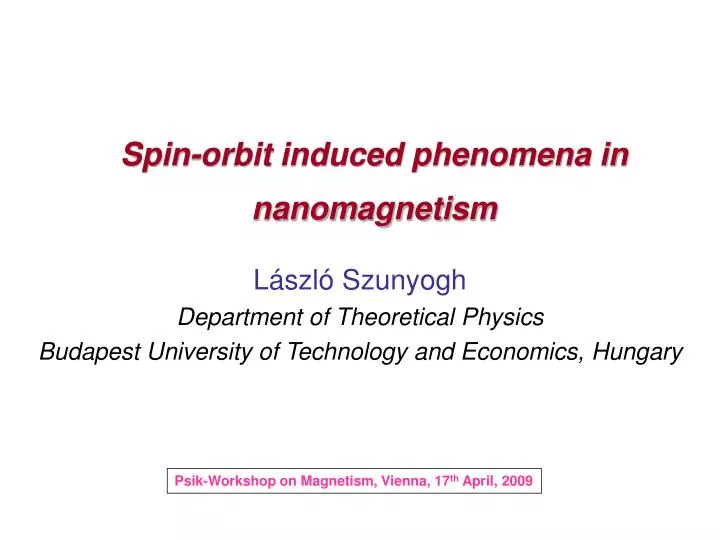 spin orbit induced phenomena in nanom agneti sm