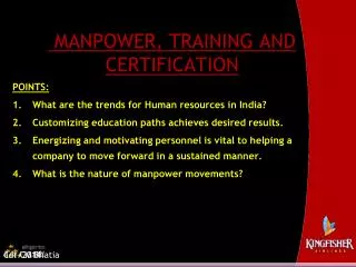 MANPOWER, TRAINING AND CERTIFICATION