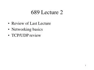 689 Lecture 2