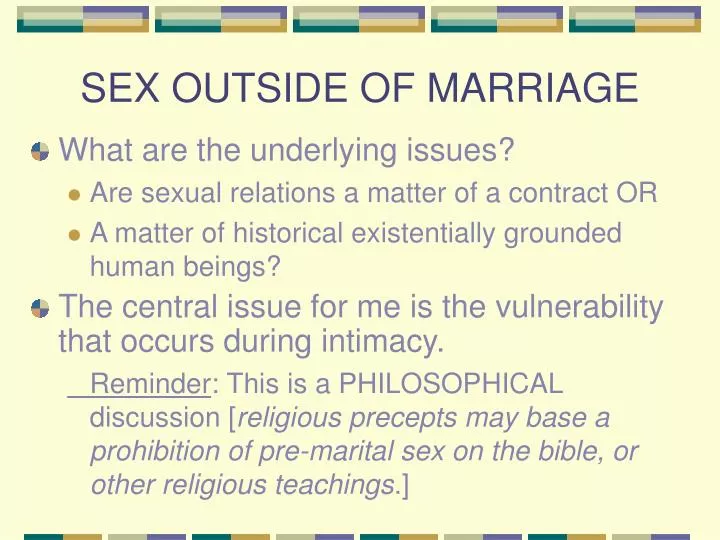 sex outside of marriage