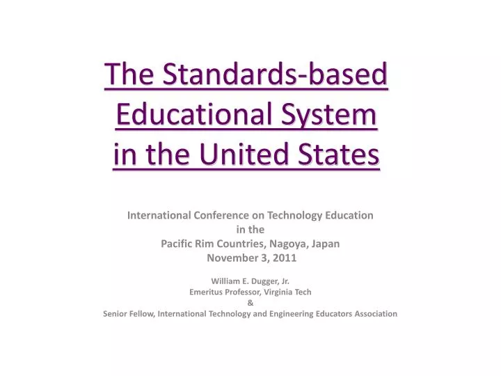 the standards based educational system in the united states