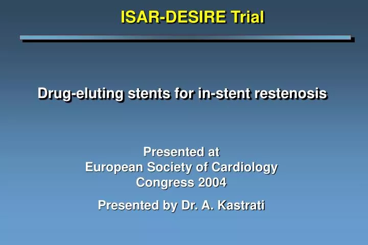 drug eluting stents for in stent restenosis
