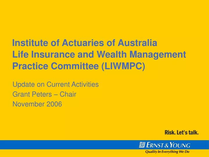 institute of actuaries of australia life insurance and wealth management practice committee liwmpc