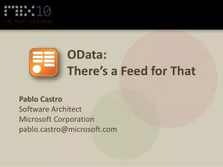 OData : There’s a Feed for That