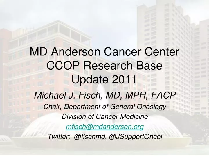 md anderson cancer center ccop research base update 2011