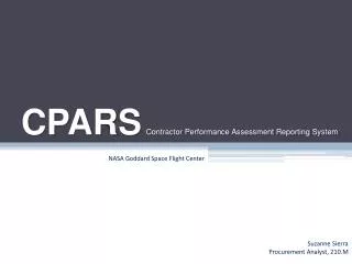 CPARS Contractor Performance Assessment Reporting System