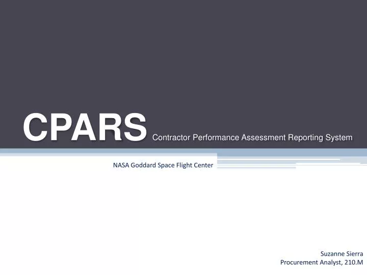 cpars contractor performance assessment reporting system