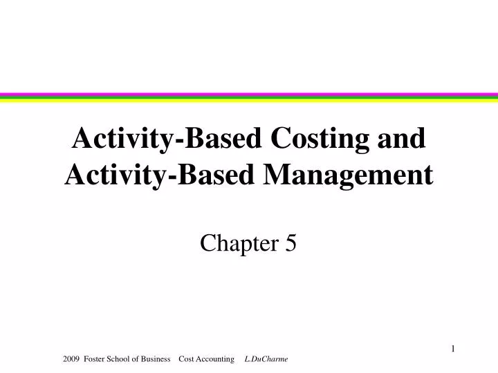 activity based costing and activity based management