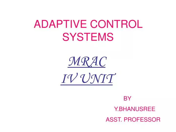 adaptive control systems