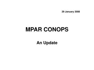 MPAR CONOPS