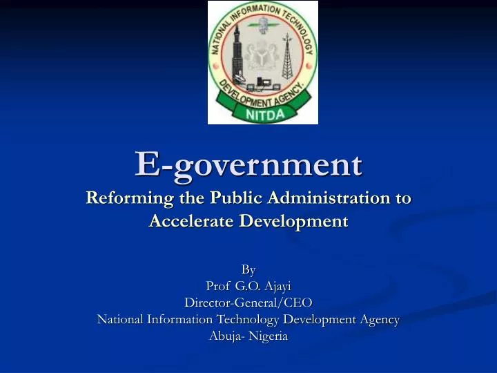 e government reforming the public administration to accelerate development