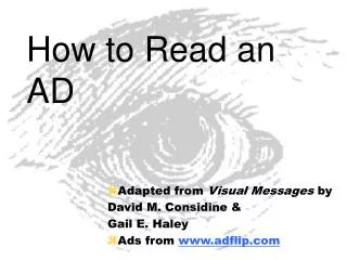 How to Read an AD