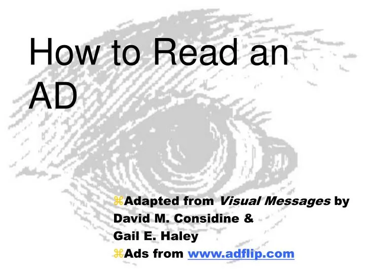 how to read an ad
