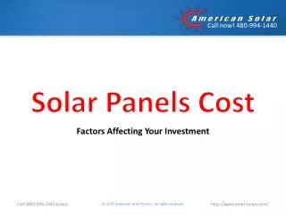 Solar Panels Cost: Factors Affecting Your Investment