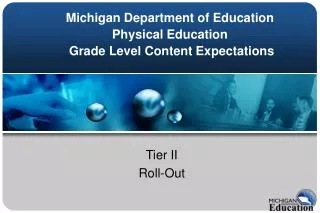 Michigan Department of Education Physical Education Grade Level Content Expectations
