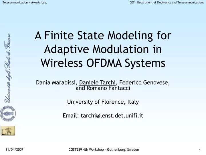 a finite state modeling for adaptive modulation in wireless ofdma systems