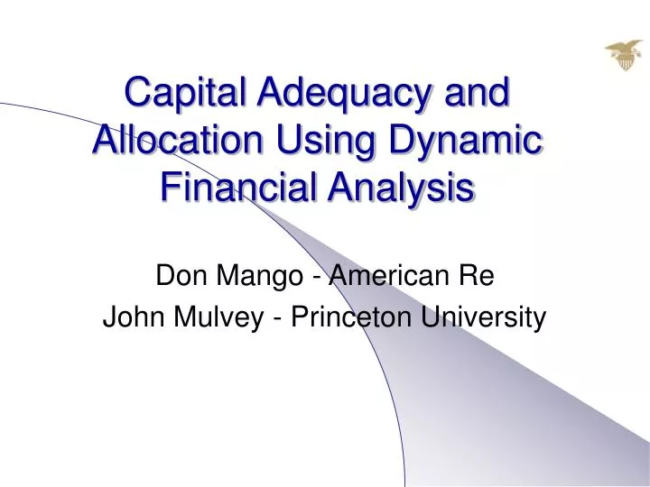 capital adequacy and allocation using dynamic financial analysis