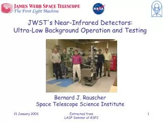 JWST's Near-Infrared Detectors: Ultra-Low Background Operation and Testing