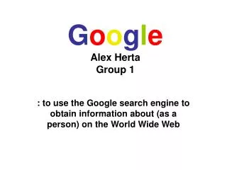 G o o g l e Alex Herta Group 1