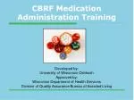 CBRF Medication Administration Training - slide 1